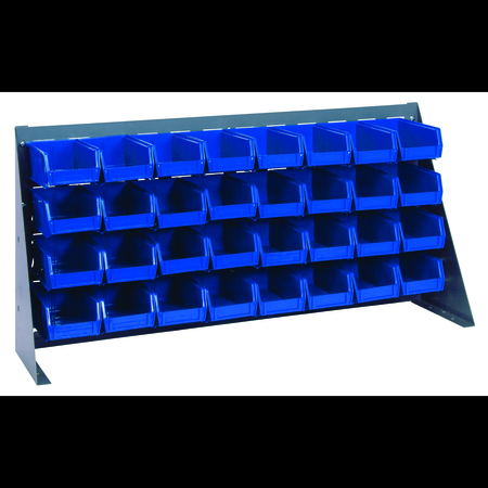 QUANTUM STORAGE SYSTEMS Steel Complete Package Unit and Storage Bin Combination, 8 in D x 19 in H x 36 in W, 4 Shelves QBR-3619-220-32BL